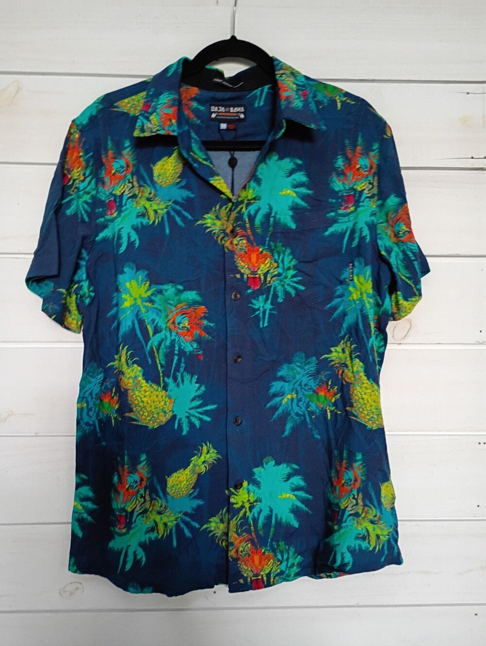Baja‎ Llama 121 Do One Nighthawk Button Up Hawaiian Shirt Mens Medium NWT